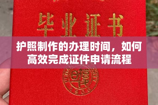 茂名护照制作的办理时间，如何高效完成证件申请流程